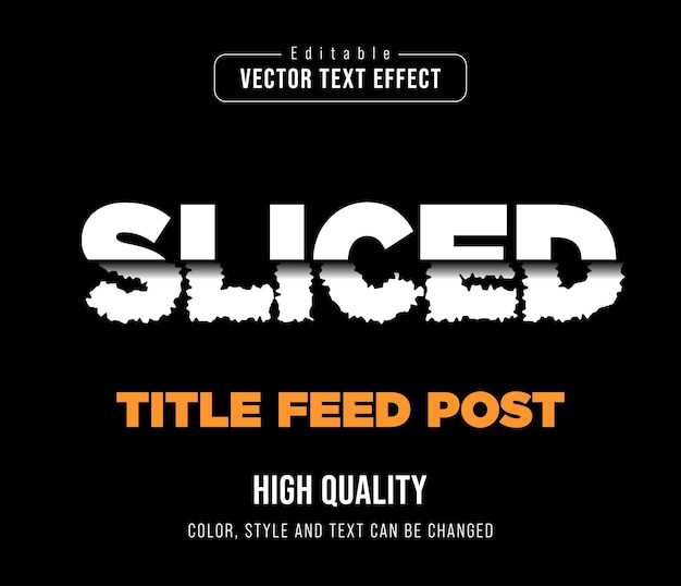 OPDELT, REDIGERBAR TEKSTEFFEKT, TITEL-FEED