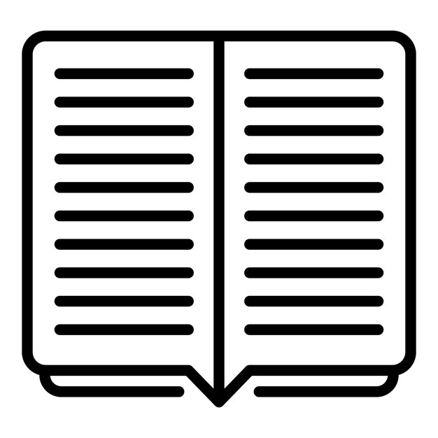 Open book report icon Outline open book report vector icon for web design isolated on white background