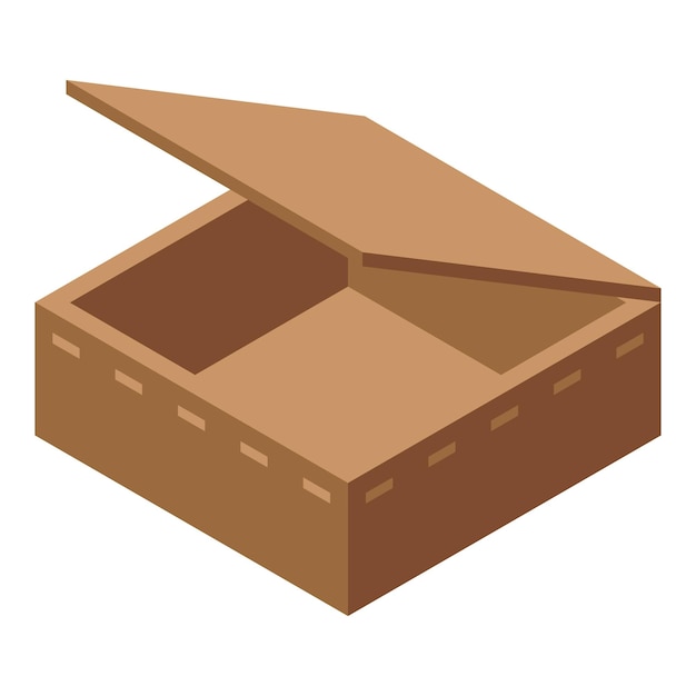 Open carton box icon Isometric of open carton box vector icon for web design isolated on white background
