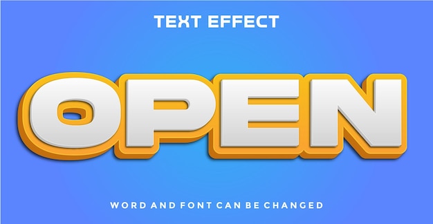 Open editable text effect