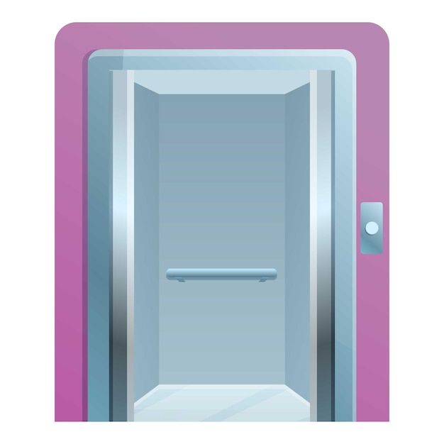 Open elevator icon Cartoon of open elevator vector icon for web design isolated on white background