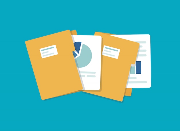 open folder icon. Folder with documents