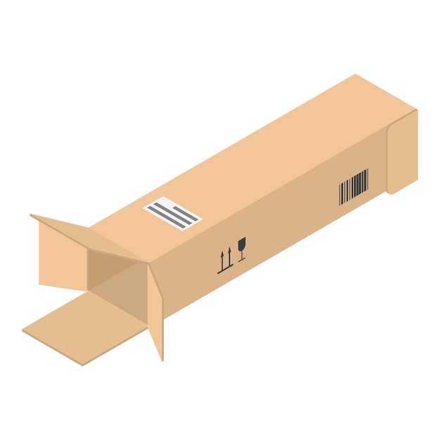 open long box icon isometric of open long box vector icon for web design isolated on white background