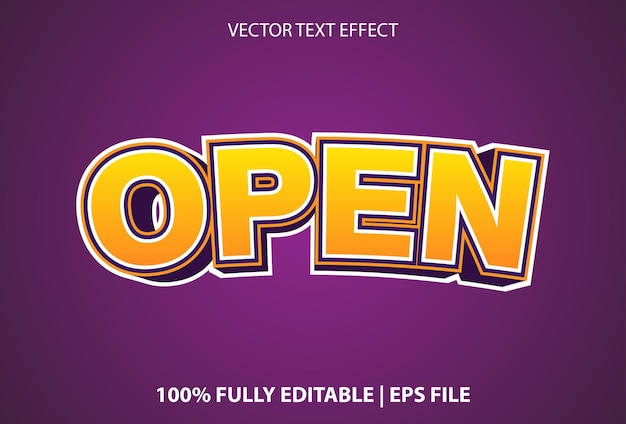 Open text effect with purple and orange background for promotion