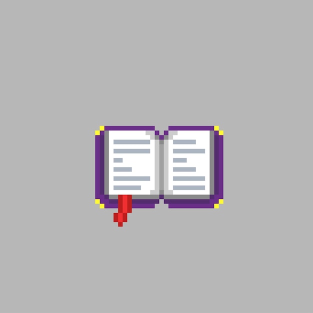 opened book in pixel art style