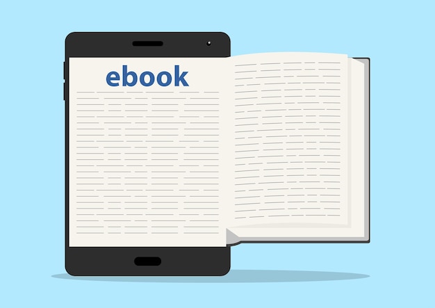 Opened ebook on digital electronic device