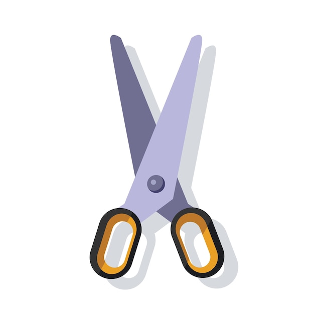 Opened Gold and Black Scissor Simple Vector