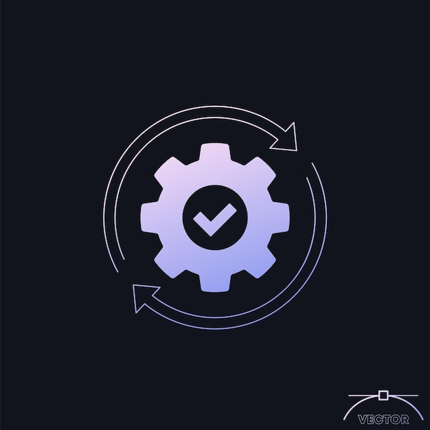 operation process vector icon with a gear