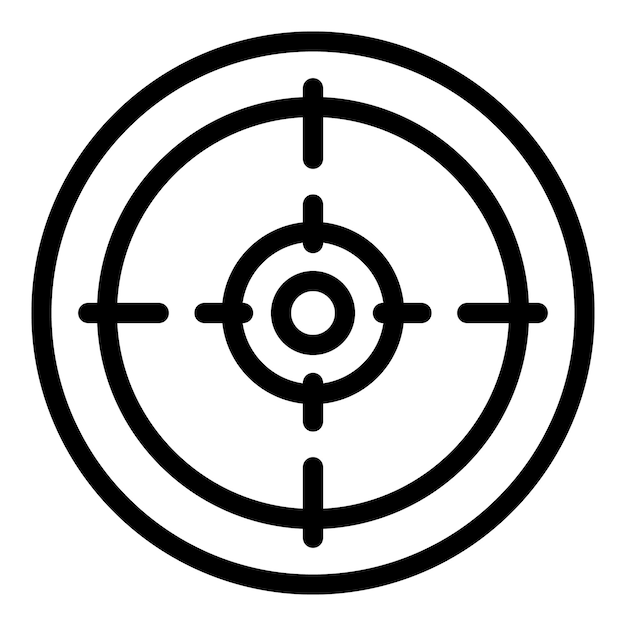 Optic scope sight icon Outline optic scope sight vector icon for web design isolated on white background