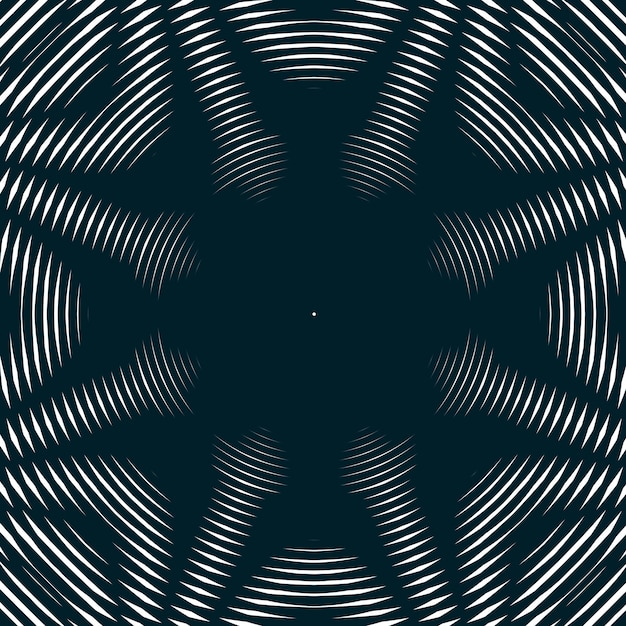 Optical background with monochrome geometric lines. Moire pattern, trance effect.