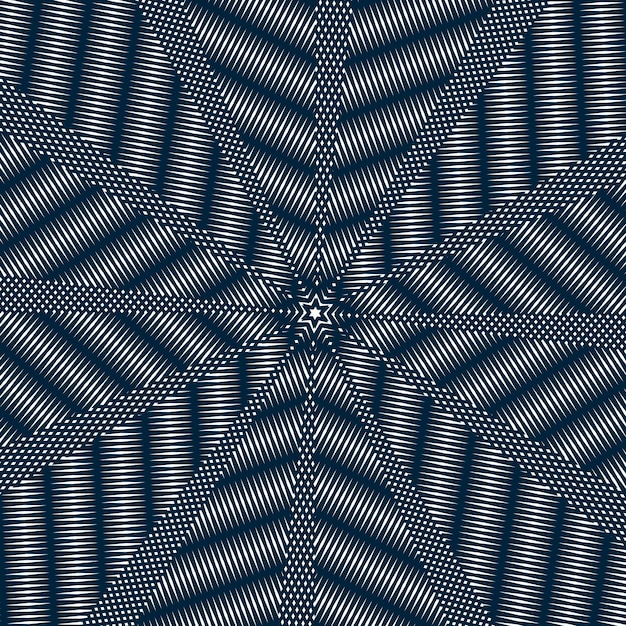 optical illusion, moire vector background, abstract lined monochrome tiling. unusual geometric pattern with visual effects.