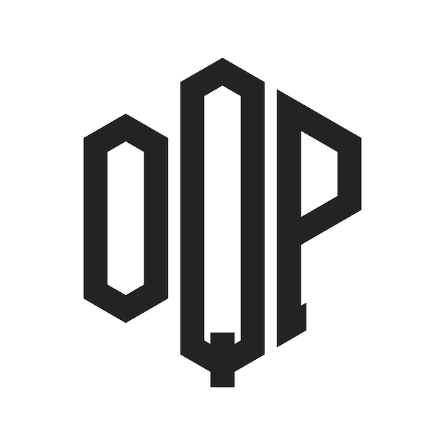 OQP Logo Design Initial Letter OQP Monogram Logo using Hexagon shape
