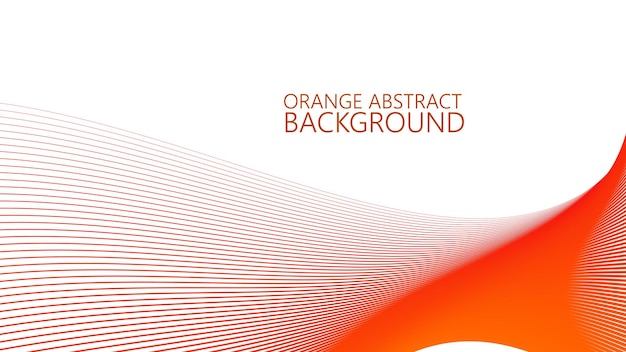 orange abstract background with blue curve line vector image