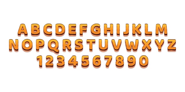Orange Alphabet and Numbers