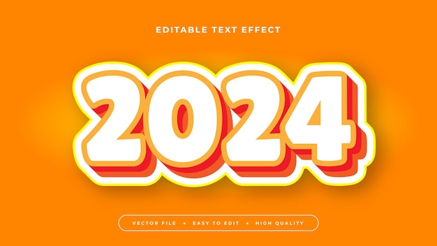 Orange and white 2024 3d editable text effect font style