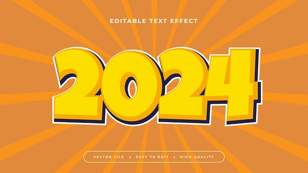 Orange and yellow 2024 3d editable text effect font style