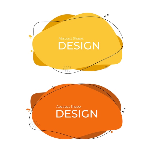 orange and yellow creative abstract shape designs