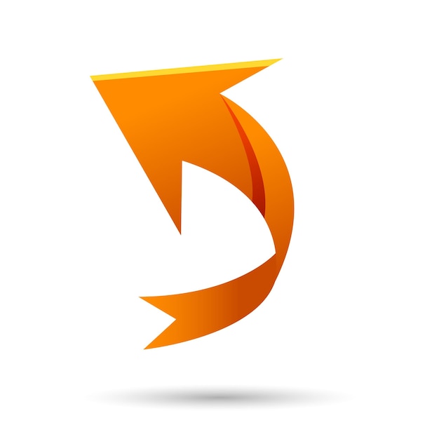 orange arrow on a white background with a yellow arrow pointing up