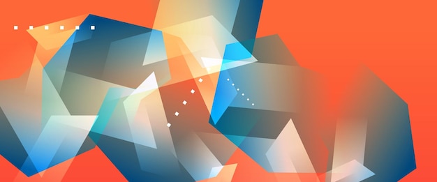 Orange blue and white abstract banner with shapes For business banner formal backdrop prestigious voucher luxe invite wallpaper and background