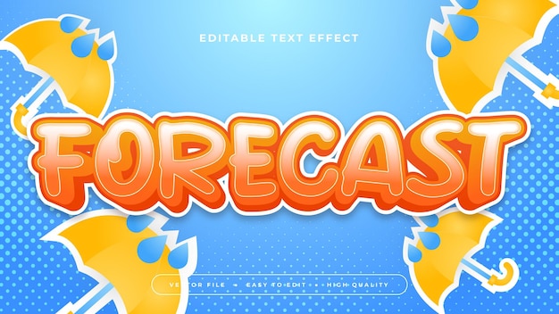 Orange blue and yellow forecast 3d editable text effect font style