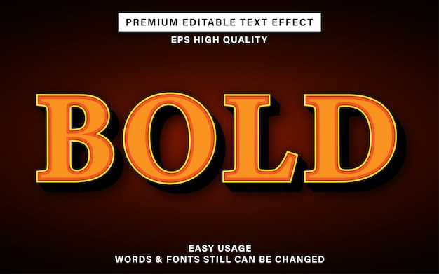 Orange bold editable text effect
