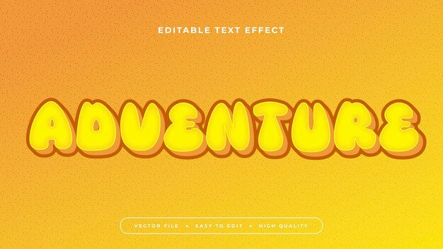 orange brown and yellow adventure 3d editable text effect font style