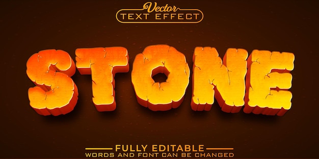 orange cartoon stone editable text effect template