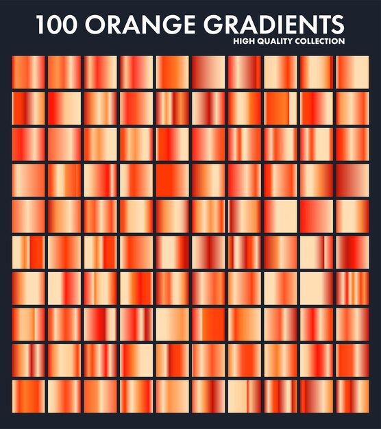 Orange chrome gradient set pattern template sun fruits colors for design collection of high quality