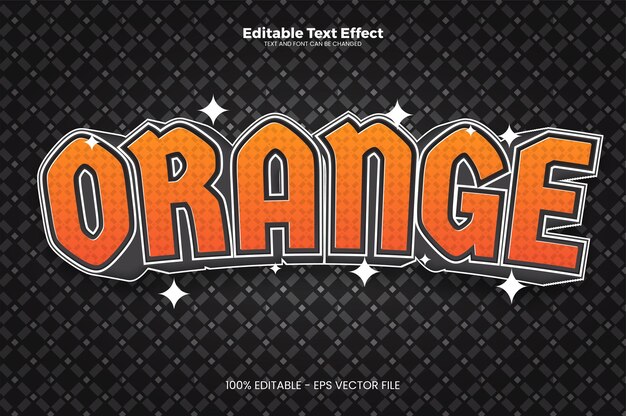 orange editable text effect in modern trend style
