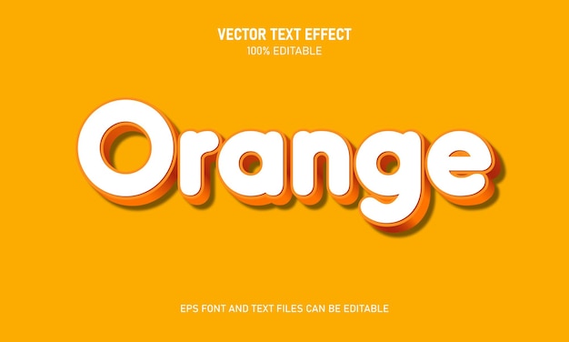 Orange editable text effect trending style modern