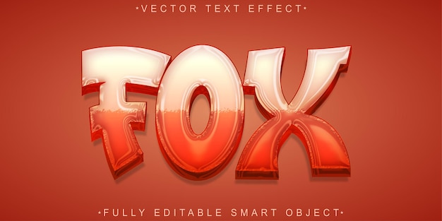 Orange Fox Vector Fully Editable Smart Object Text Effect