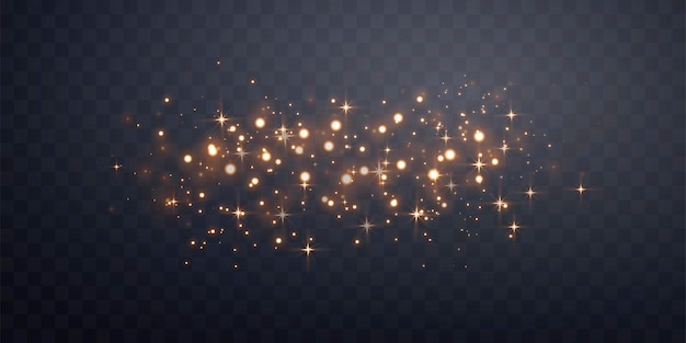 Orange glittering dots particles stars magic sparks Glow flare light effect