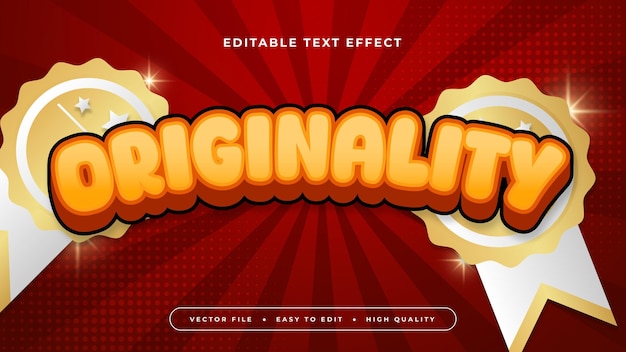Orange gold and red originality 3d editable text effect font style