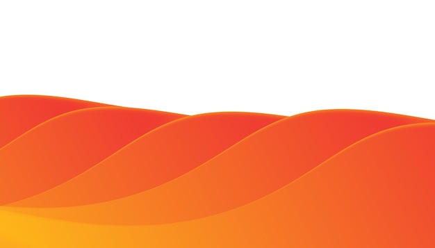 orange graphic element to the bottom of the page soft flexible waves on white backdrop for copy