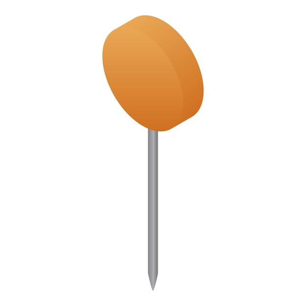 orange map pin icon isometric of orange map pin vector icon for web design isolated on white background