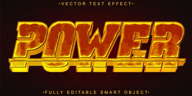 orange power vector fully editable smart object text effect