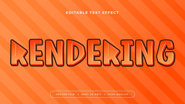 orange red and brown rendering 3d editable text effect font style