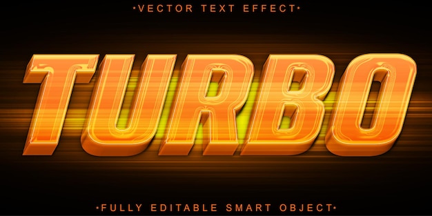 Orange Shiny Turbo Vector Fully Editable Smart Object Text Effect