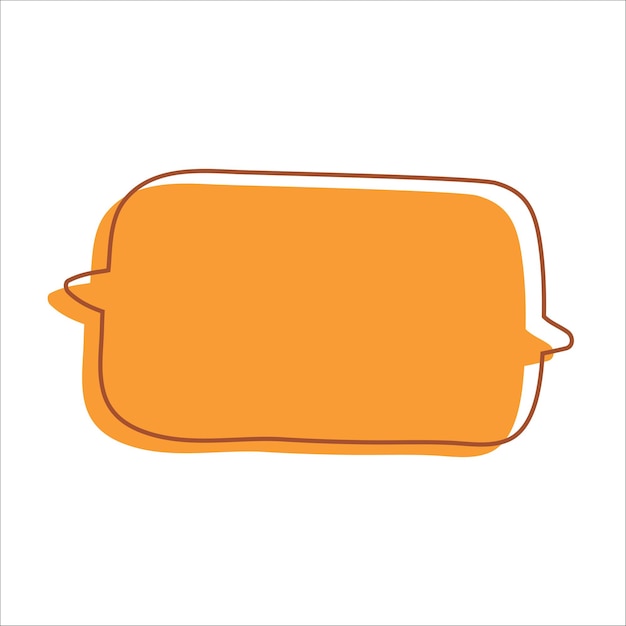 Orange speech bubble on white background