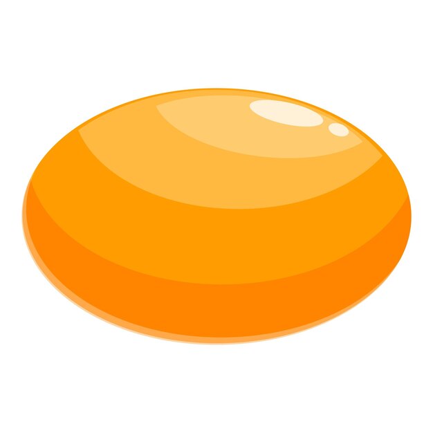Orange sphere glowing with light from above on white background