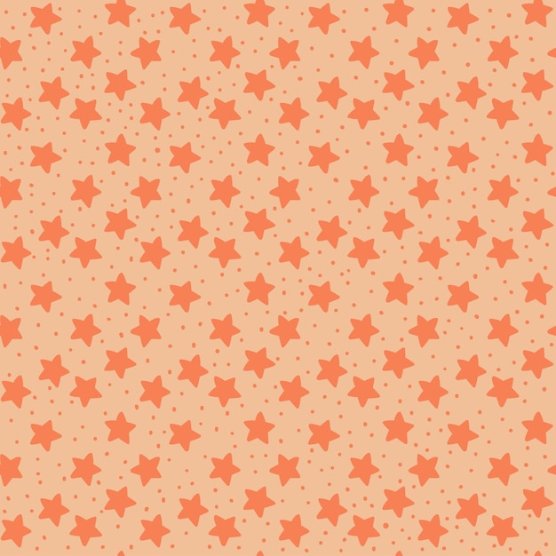 Orange tones stars seamless pattern