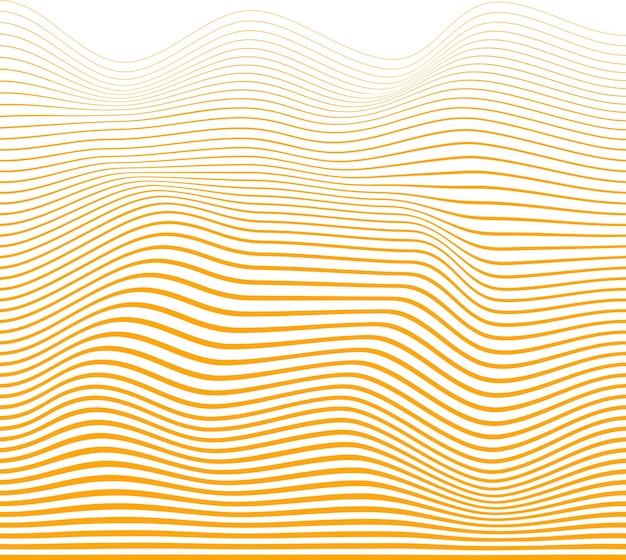 orange vector abstract wave texture or shape for product and posters without background