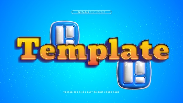 Orange white and blue template 3d editable text effect font style