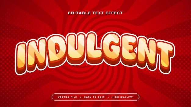 Orange white and red indulgent 3d editable text effect font style