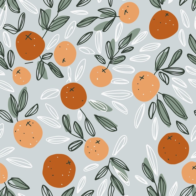Oranges seamless pattern for fabric printing stickers background wallpaper covers cookbook menu postcards etc
