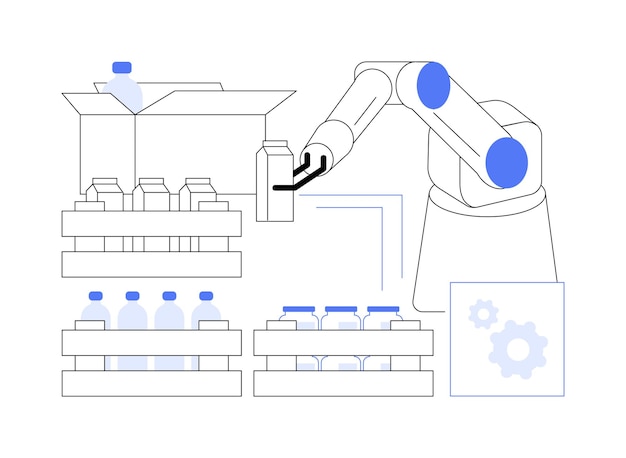 Order picking robots isolated cartoon vector illustrations