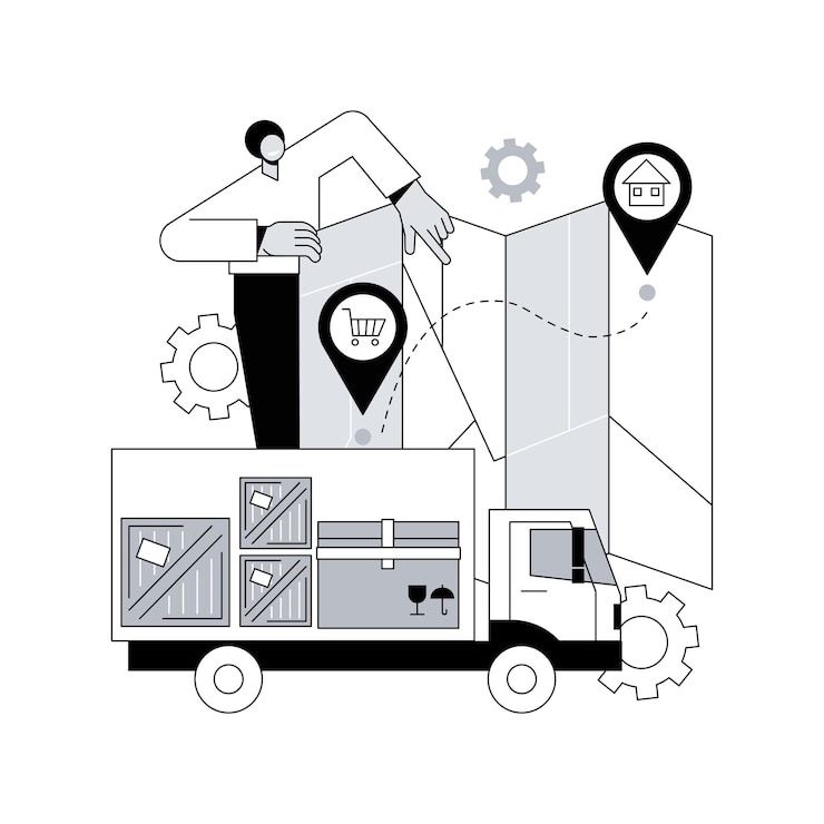 Vektör order shipped abstract concept vector illustration