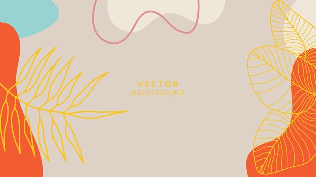 Organic background with earth tone floral and geometric elements. For social media posts, mobile apps, banners design and web or internet ads. Fashion boho background