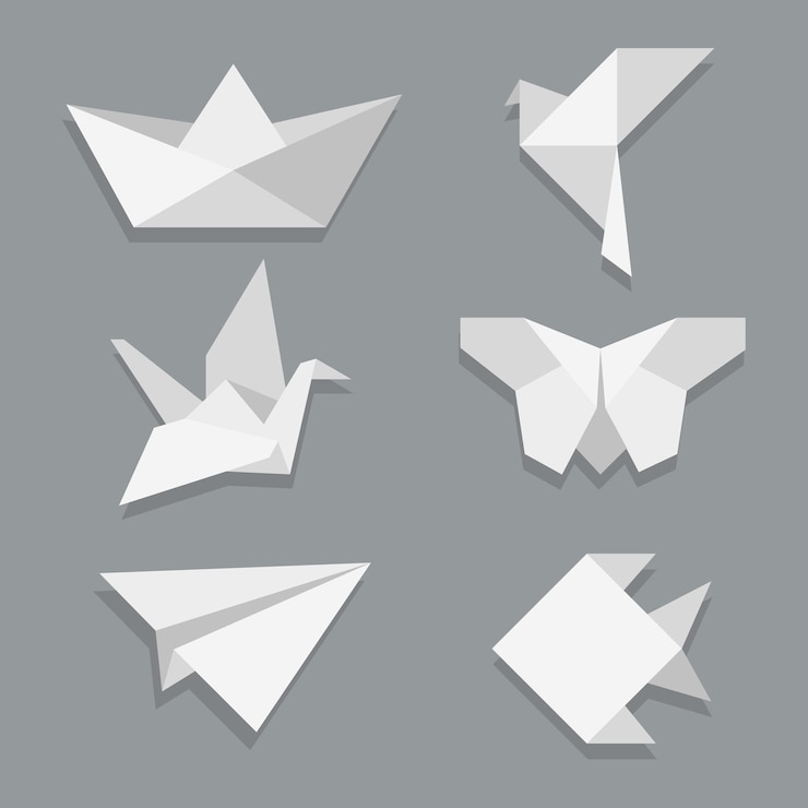 Vektör origami koleksiyonu