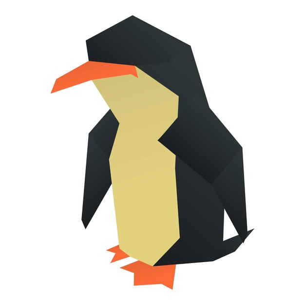 Origami penguin icon Cartoon illustration of origami penguin vector icon for web